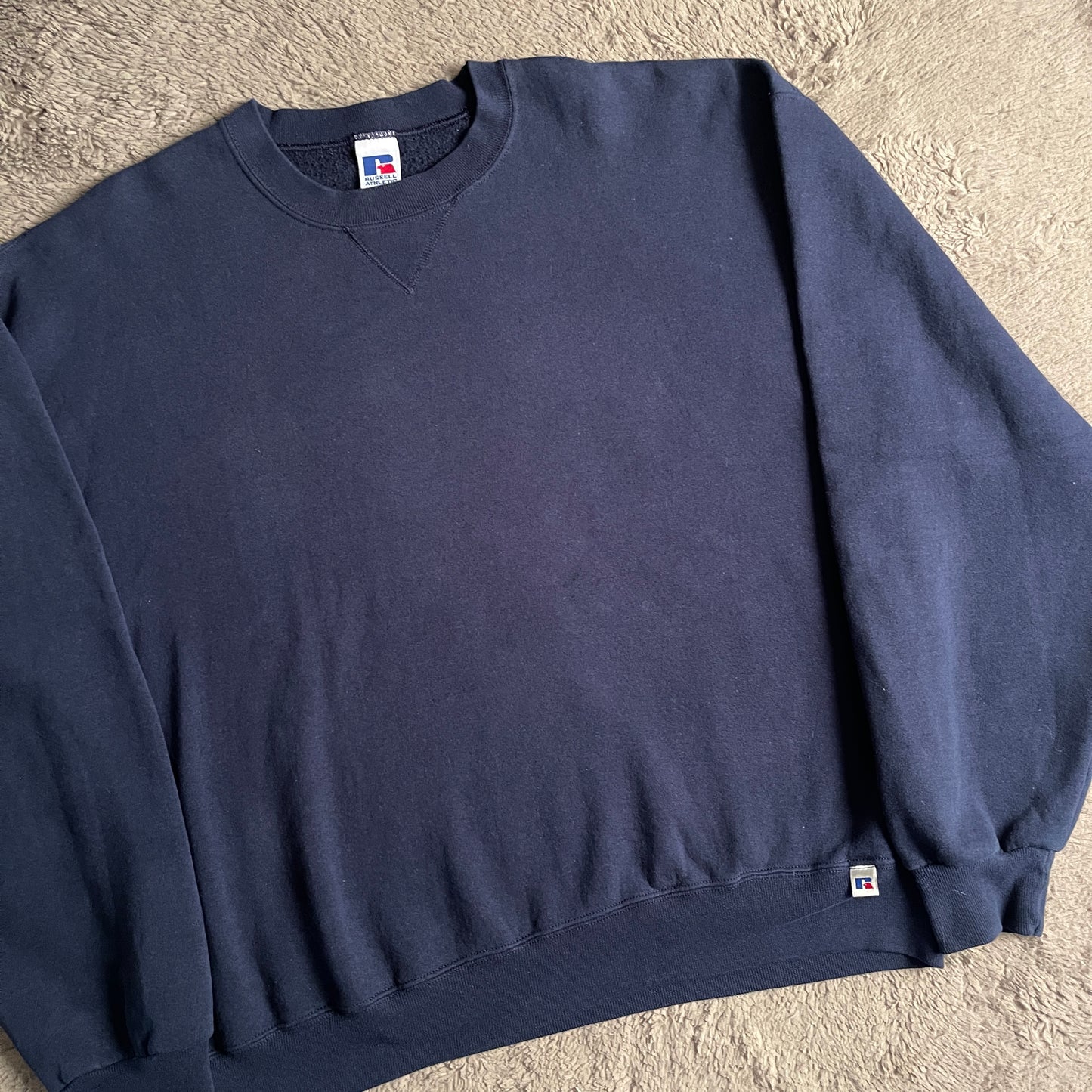 Russell Athletic Plain Navy Blue Crewneck (XL)