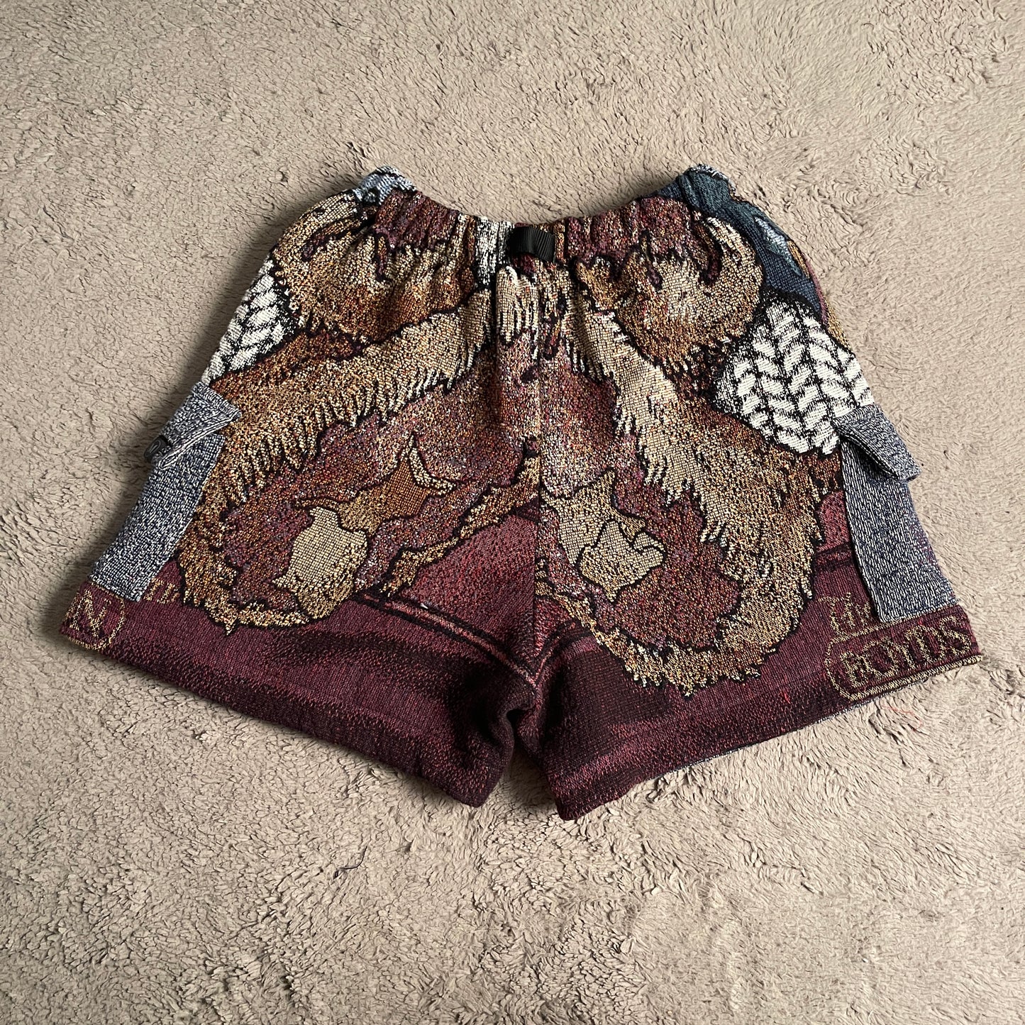 Reworked Woven Tapestry Cargo Shorts (W36)