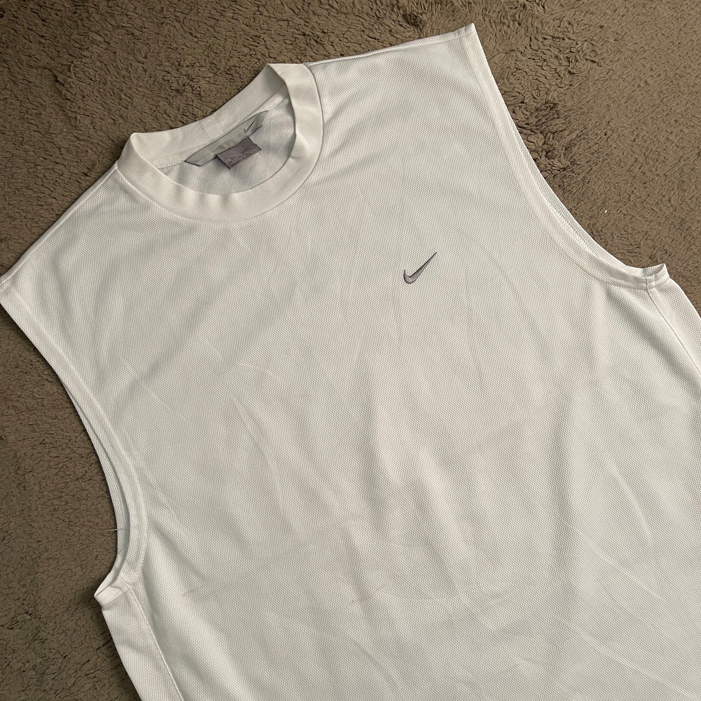 Nike White Dri-fit Muscle Tee (M)
