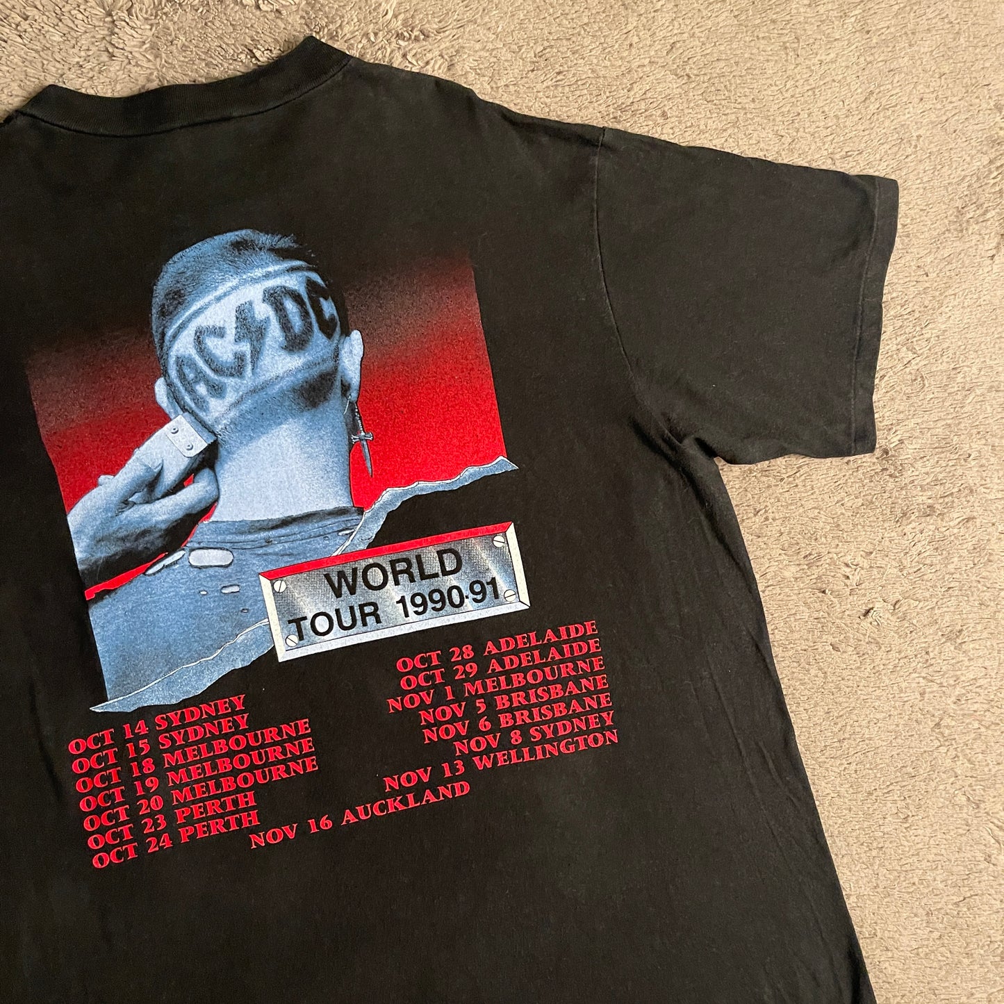 1990 ACDC "The Razors Edge" Vintage Tour Band Tee (XL)