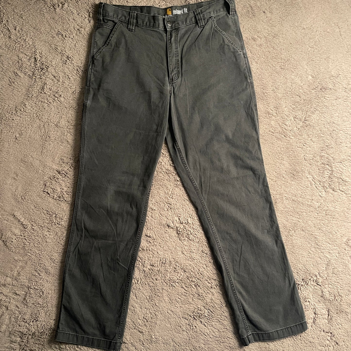 Dark Grey Carhartt Relaxed Fit Pants (W34xL43)