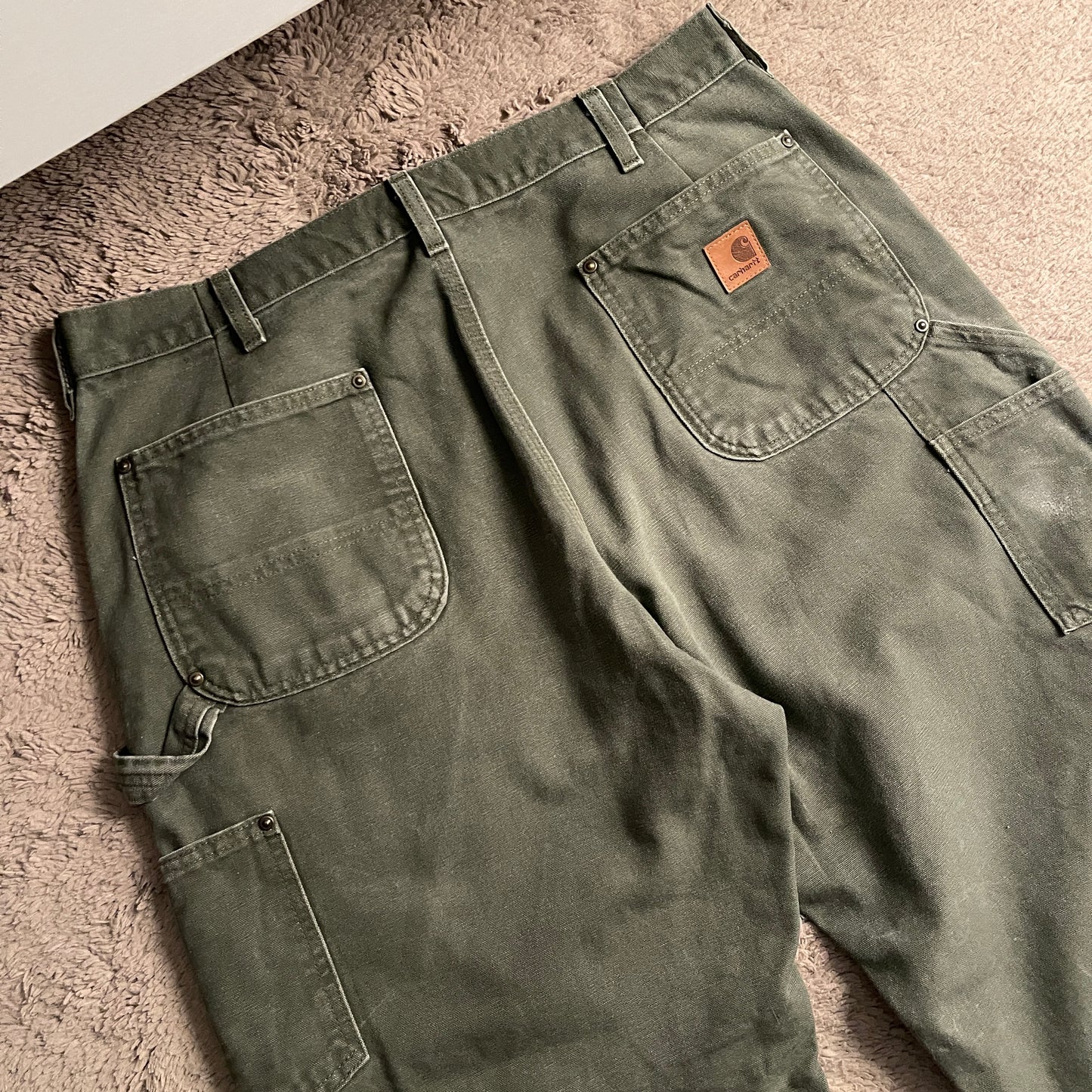 Green Carhartt Double Front Knee Pants (W35xL44)