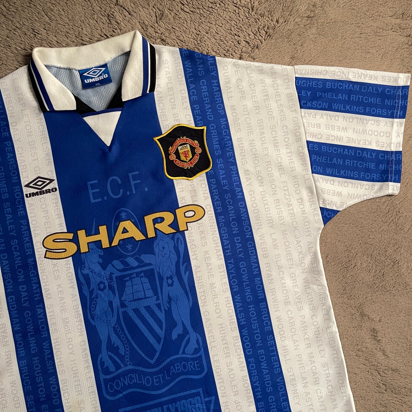 UMBRO 1994-96 Manchester United Third Shirt Sharpe (2XL)