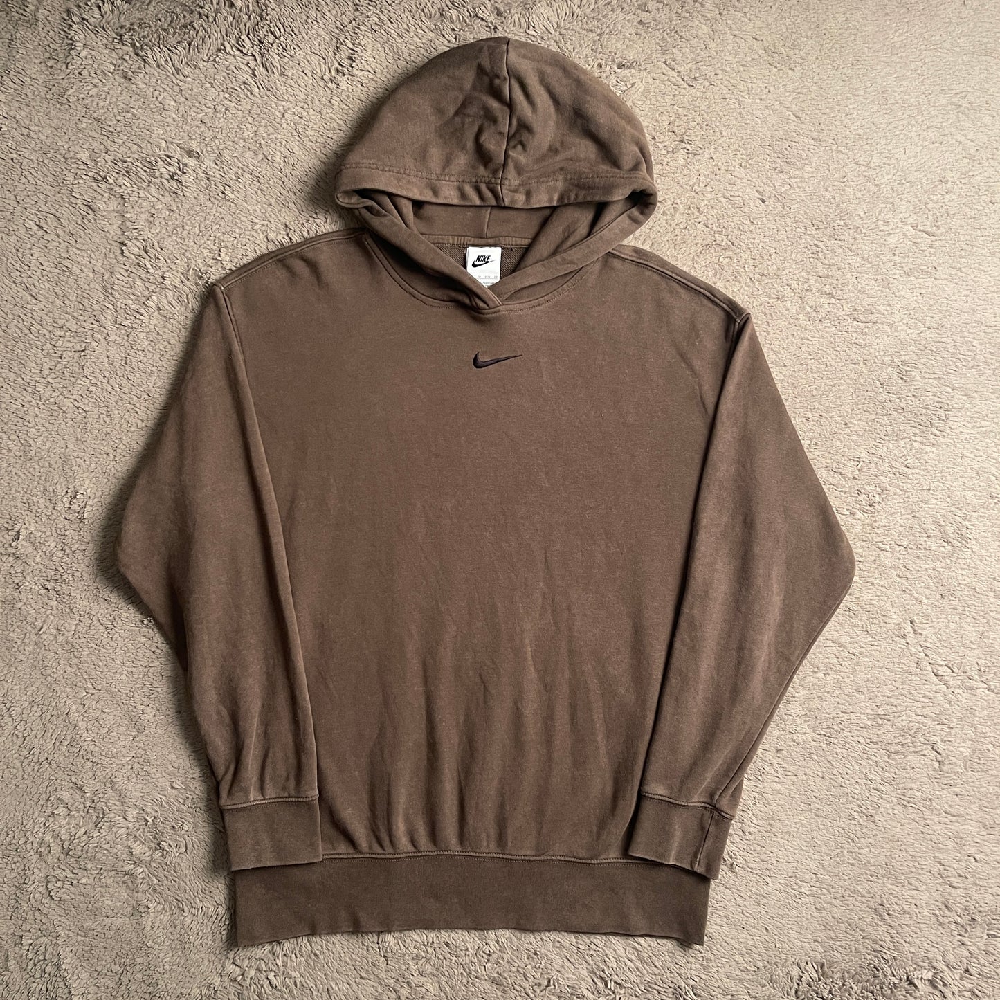 Nike Chocolate Brown Center Swoosh Hoodie (L)