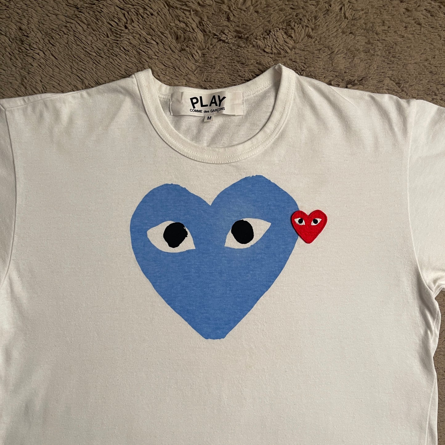 Comme des Garçons Play Double Heart Logo Tee (M)