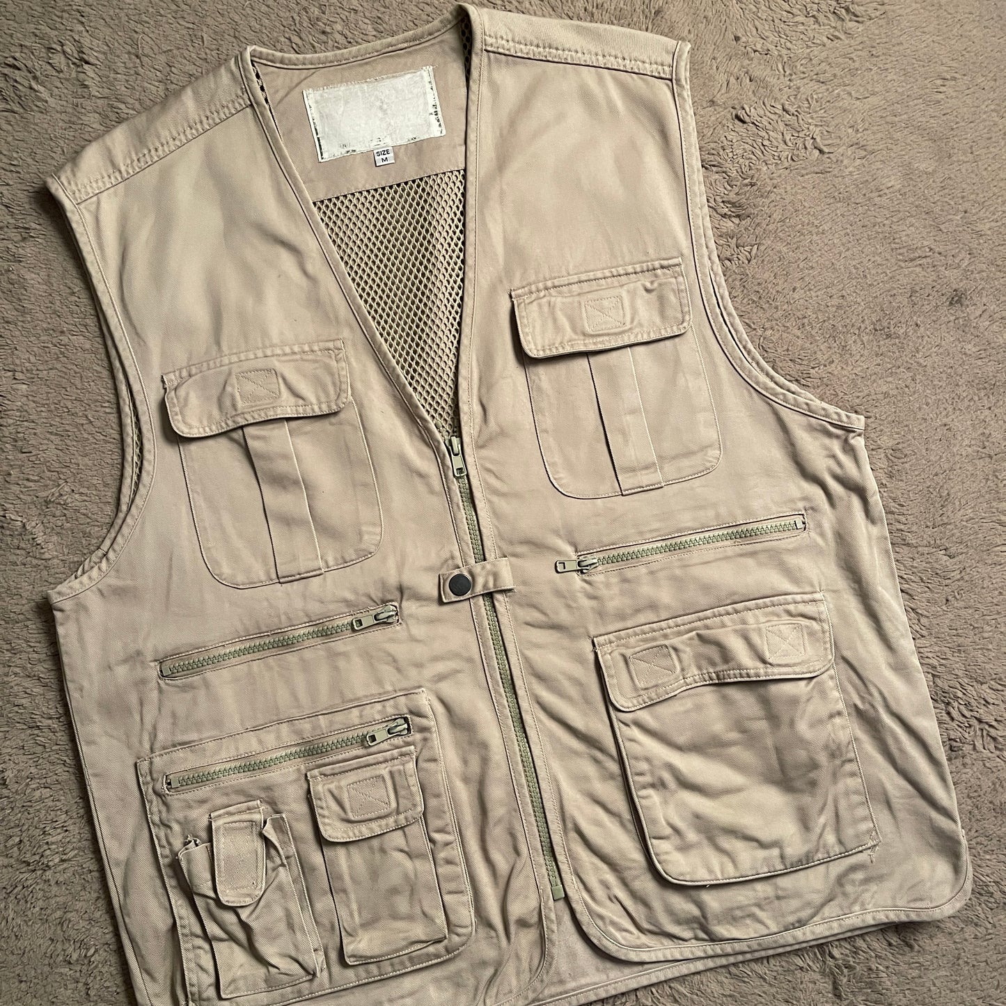 Grant Beige Multi-pocket Vest (XL)