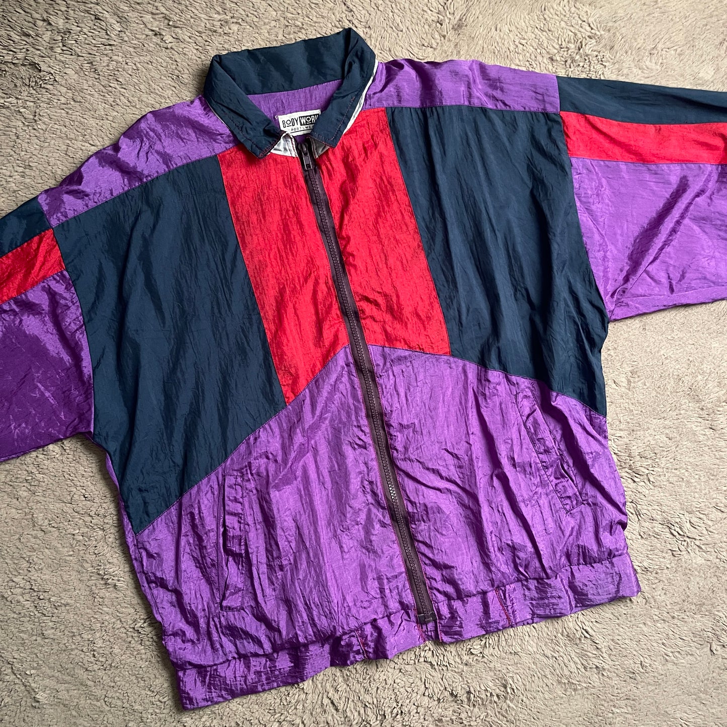 80's BodyWork Multicolor Windbreaker Jacker (M)