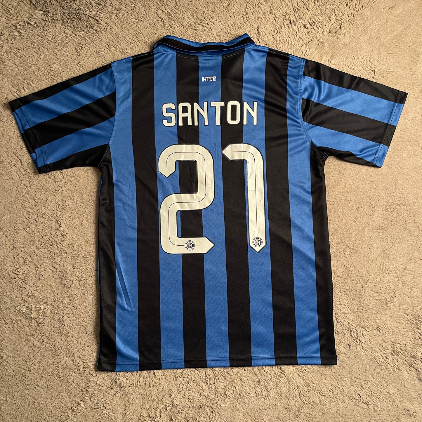 2015/16 Inter Milan Home #27 Davide Santon Football Jersey Shirt (M)