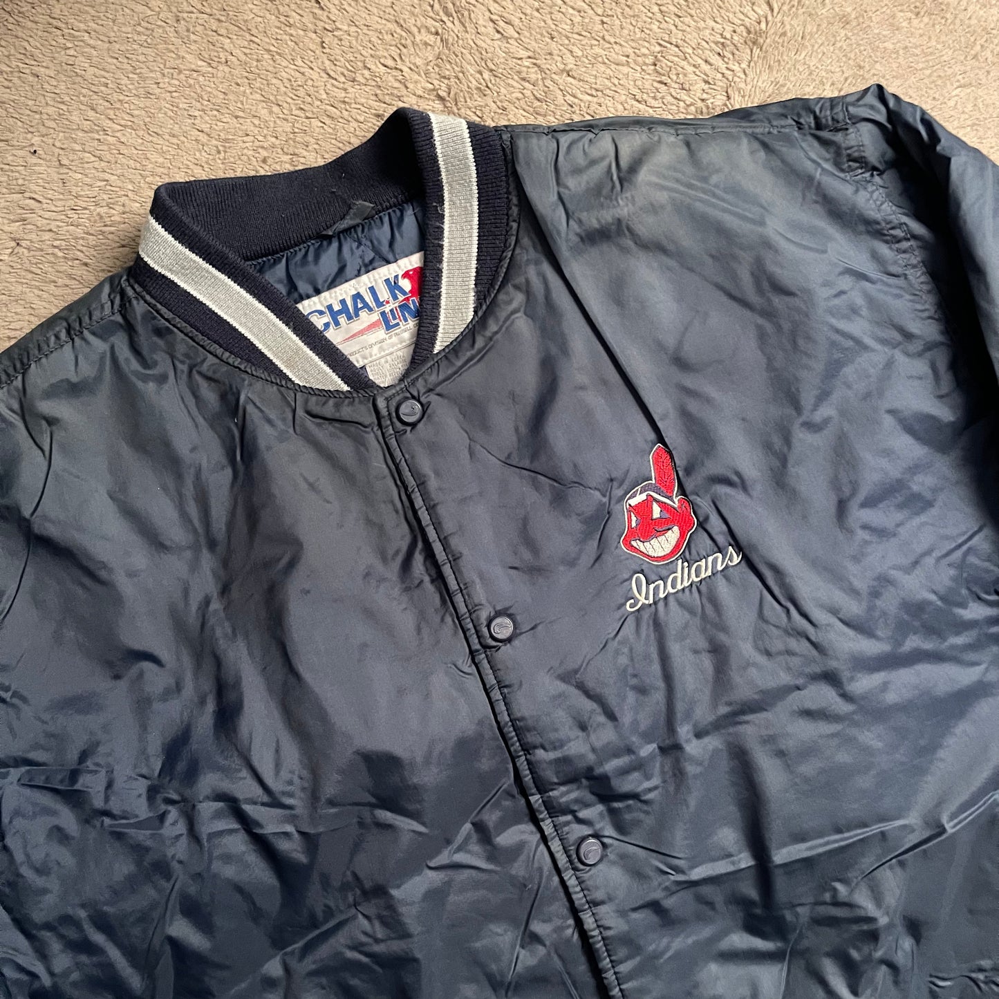 Vintage Chalk Line MLB Cleveland Indians Bomber Jacket (2XL)