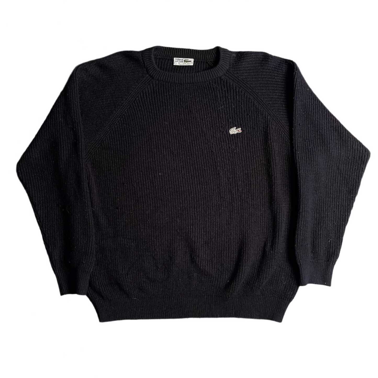 Lacoste Black Knitted Crewneck (XL)
