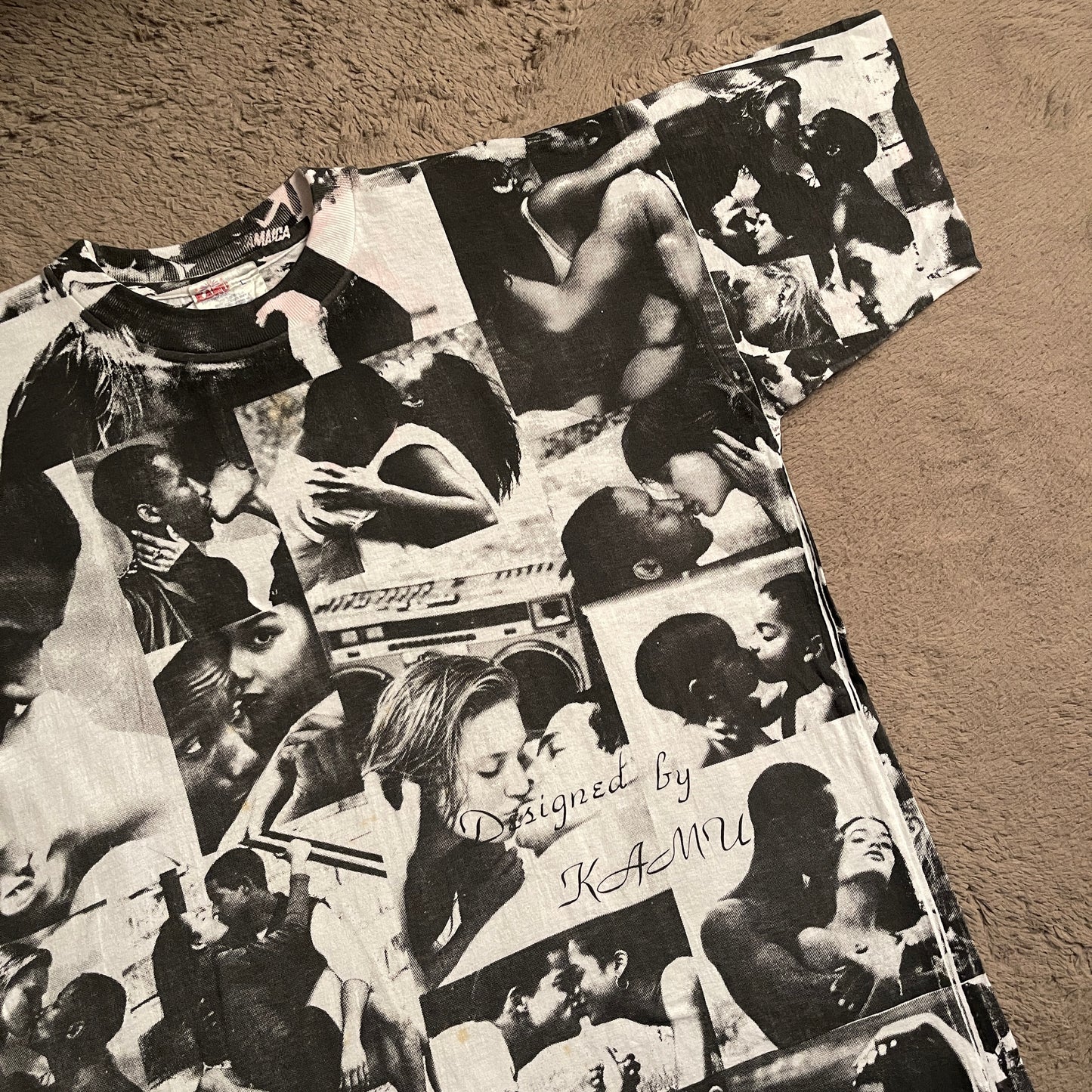 Vintage AOP Black & White Tee (L)