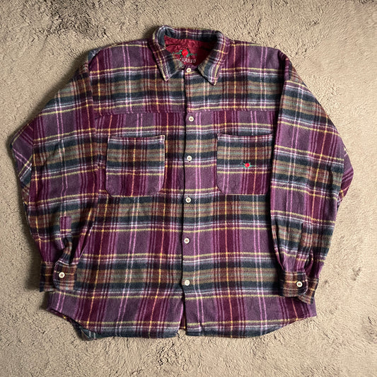 El Charro Plaid Flannel Rose Shirt (XL)