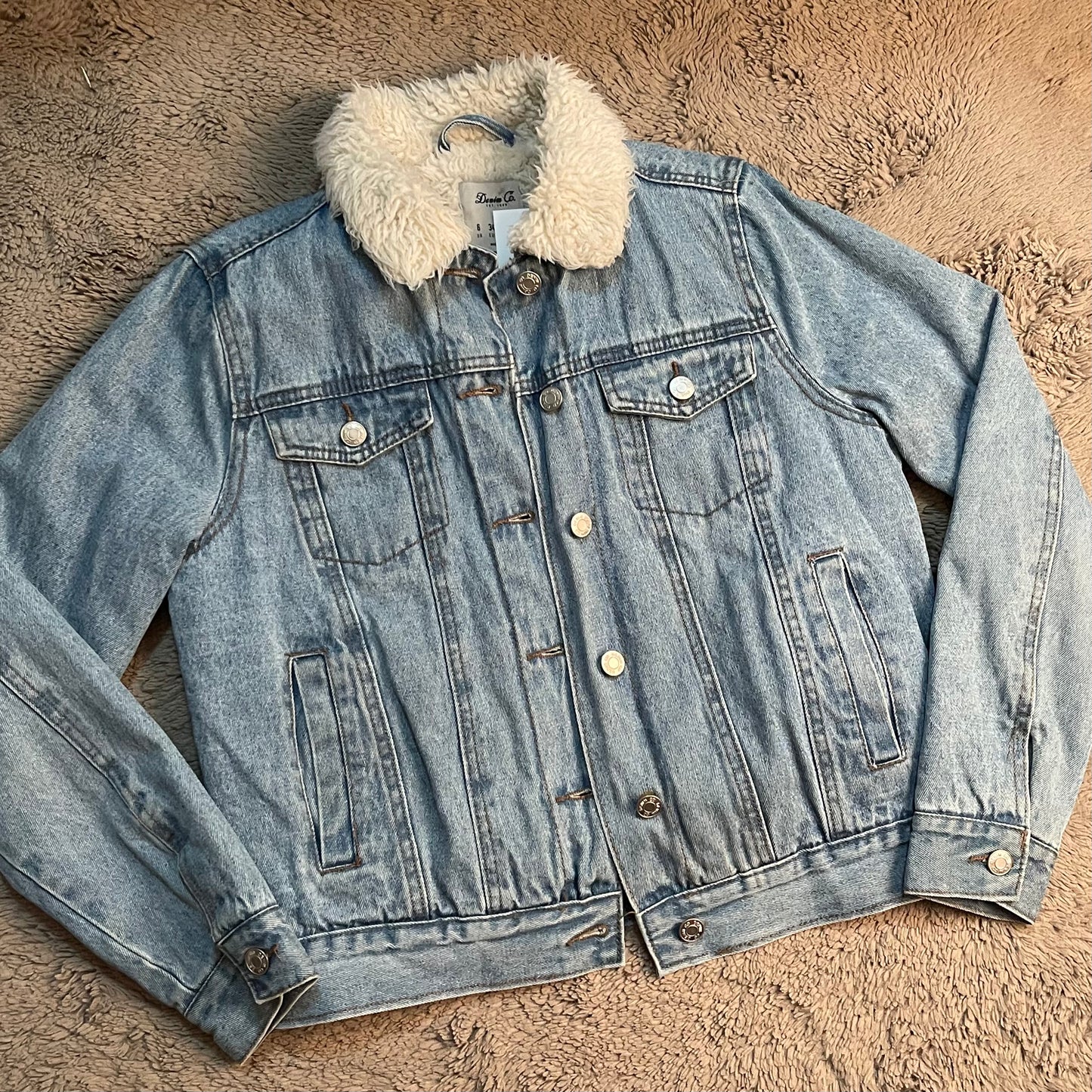 Sherpa Denim Trucker Jacket (S-M)