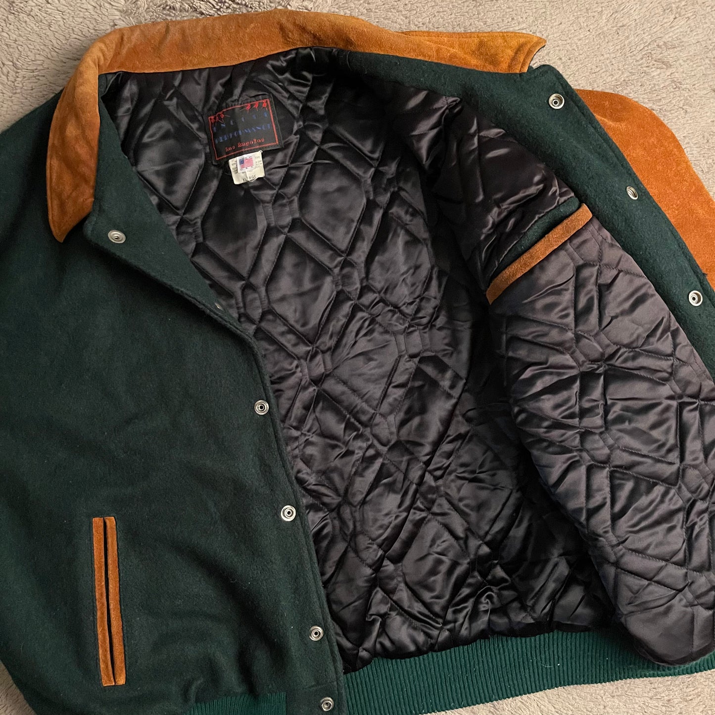 Vintage Hard Rock Suede Leather Bomber Jacket (XL)