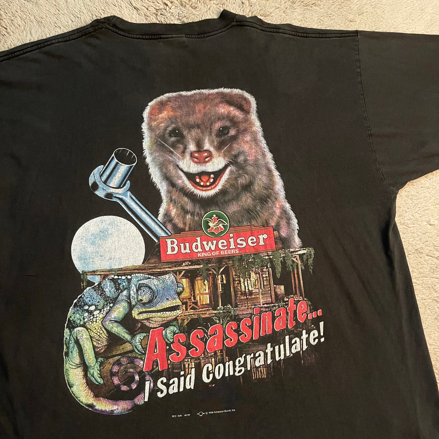 Vintage 1998 Budweiser The Ferret & Lizard Tee (2XL)