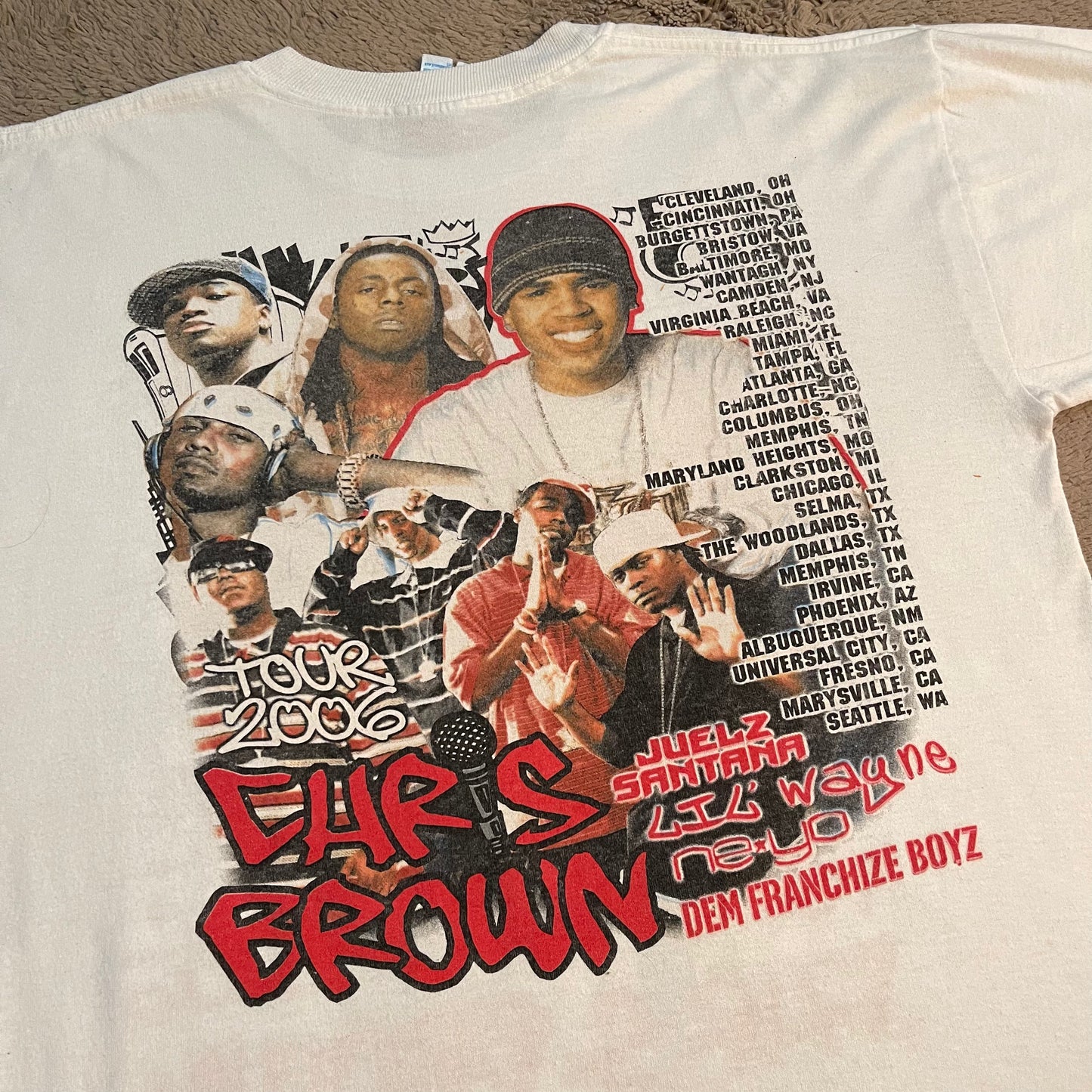 2006 Chris Brown with Lil' Wayne, Juelz Santana, and Ne-Yo Tour Tee (L)