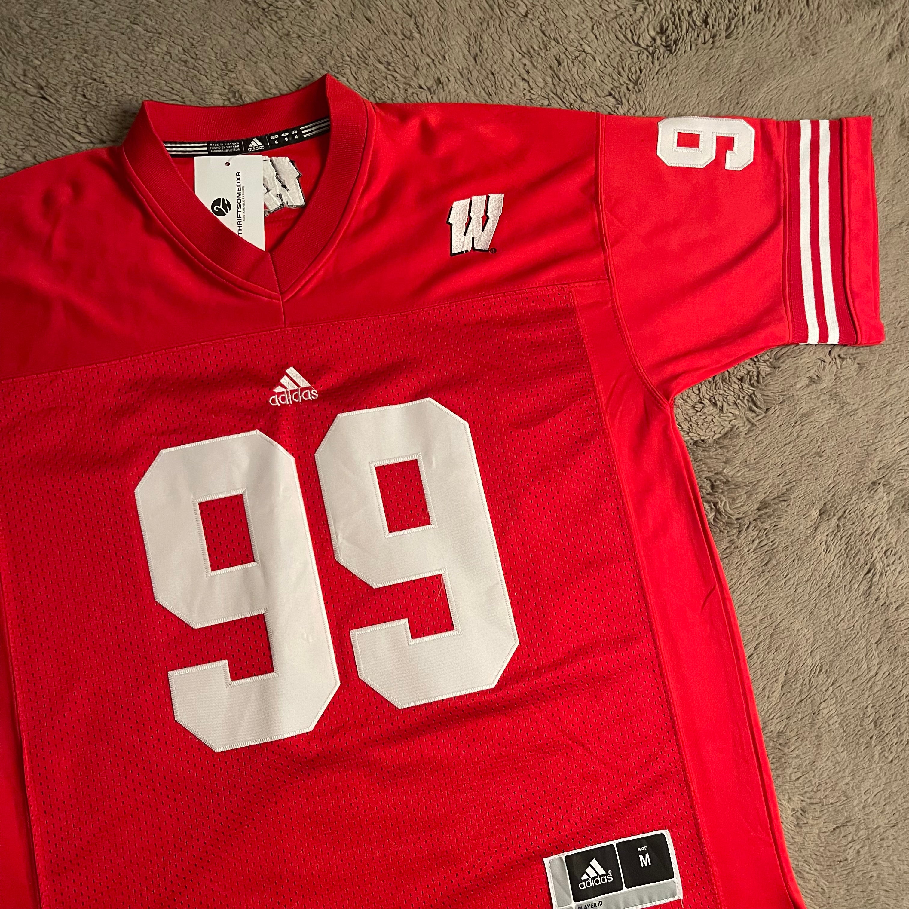 Adidas Wisconsin Badgers #99 J.J. Watt Men Stitch Jersey - Red