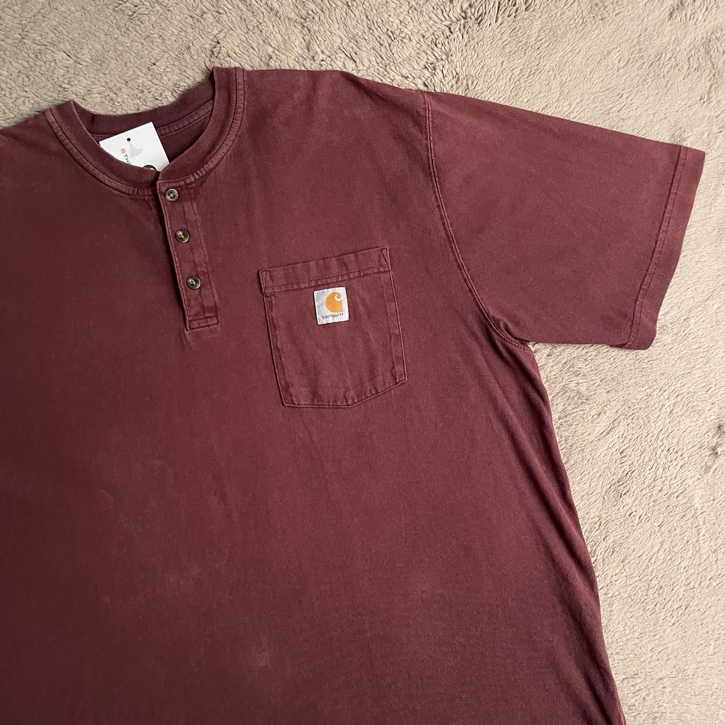 Brown Carhartt Buttoned-up Pocket Tee (XL)