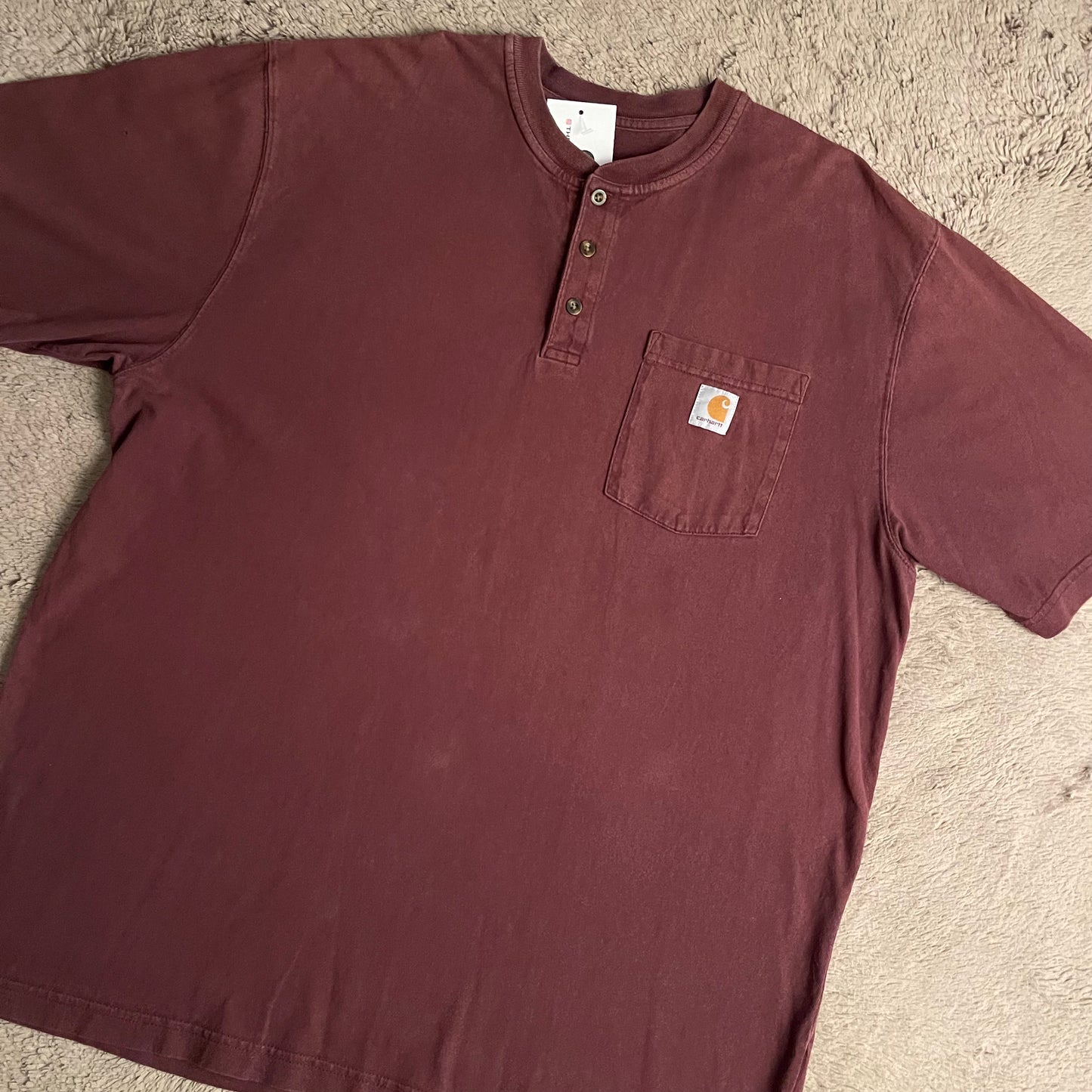 Brown Carhartt Buttoned-up Pocket Tee (XL)