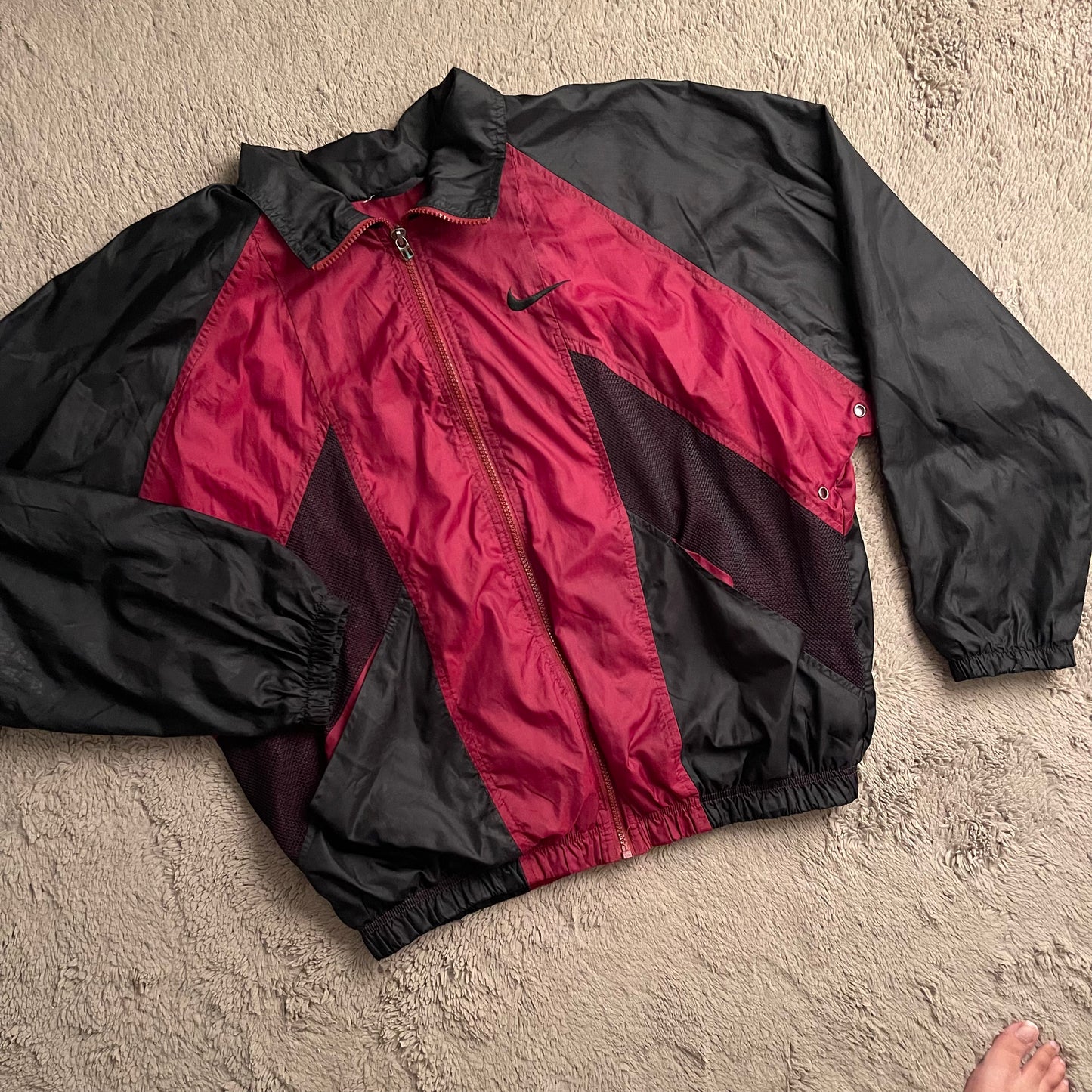 Nike Red & Black Windbreaker Jacket (M-L)