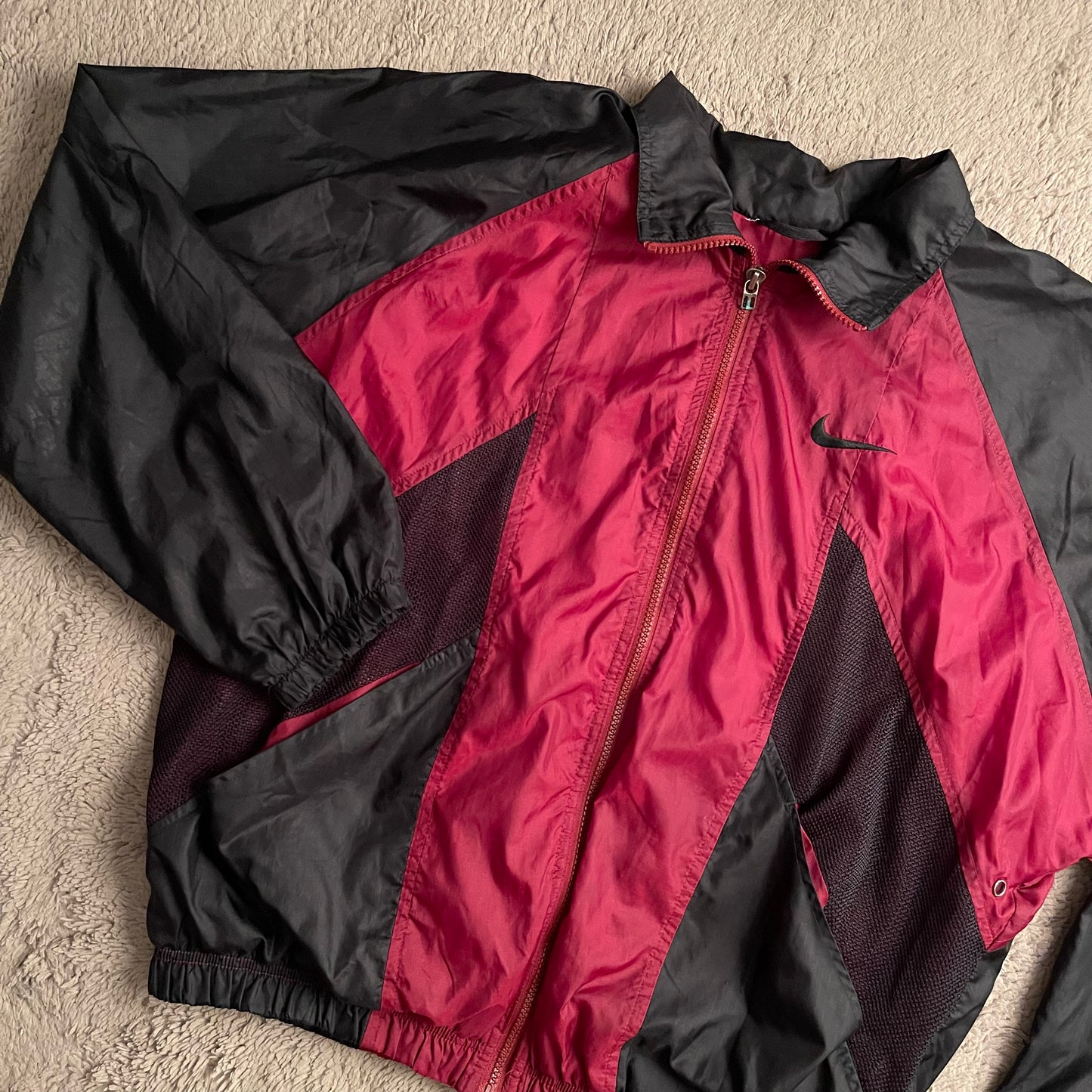 Nike Red & Black Windbreaker Jacket (M-L)