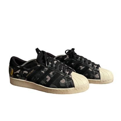 Adidas A Bathing Ape x Undeafeated x Superstar 80s "Black Camo" Sneakers