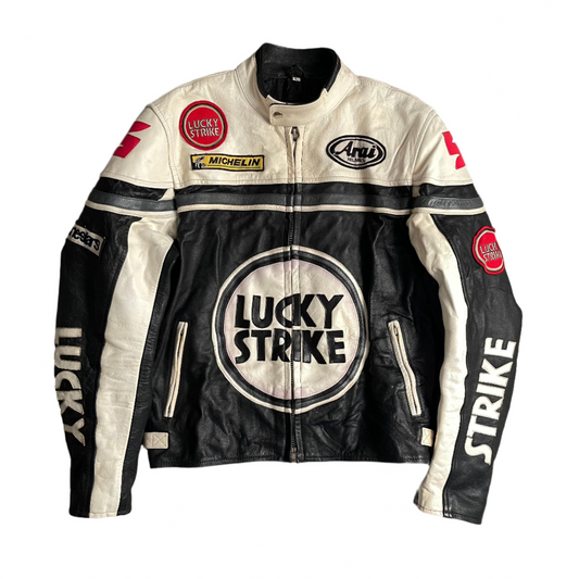 Vintage 90's Lucky Strike Genuine Leather Racing Jacket (L)