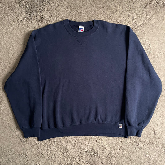 Russell Athletic Plain Navy Blue Crewneck (XL)