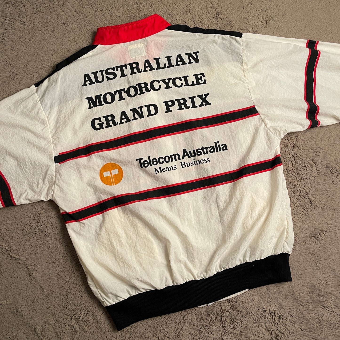 1989 Swan Premium Australian Motorcycle Grand Prix Vintage Windbreaker (L)