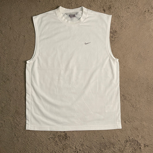 Nike White Dri-fit Muscle Tee (M)