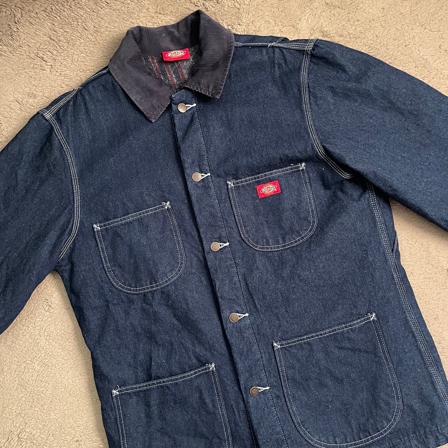 Vintage Dickies Denim/Corduroy Chore Coat Jacket (L)