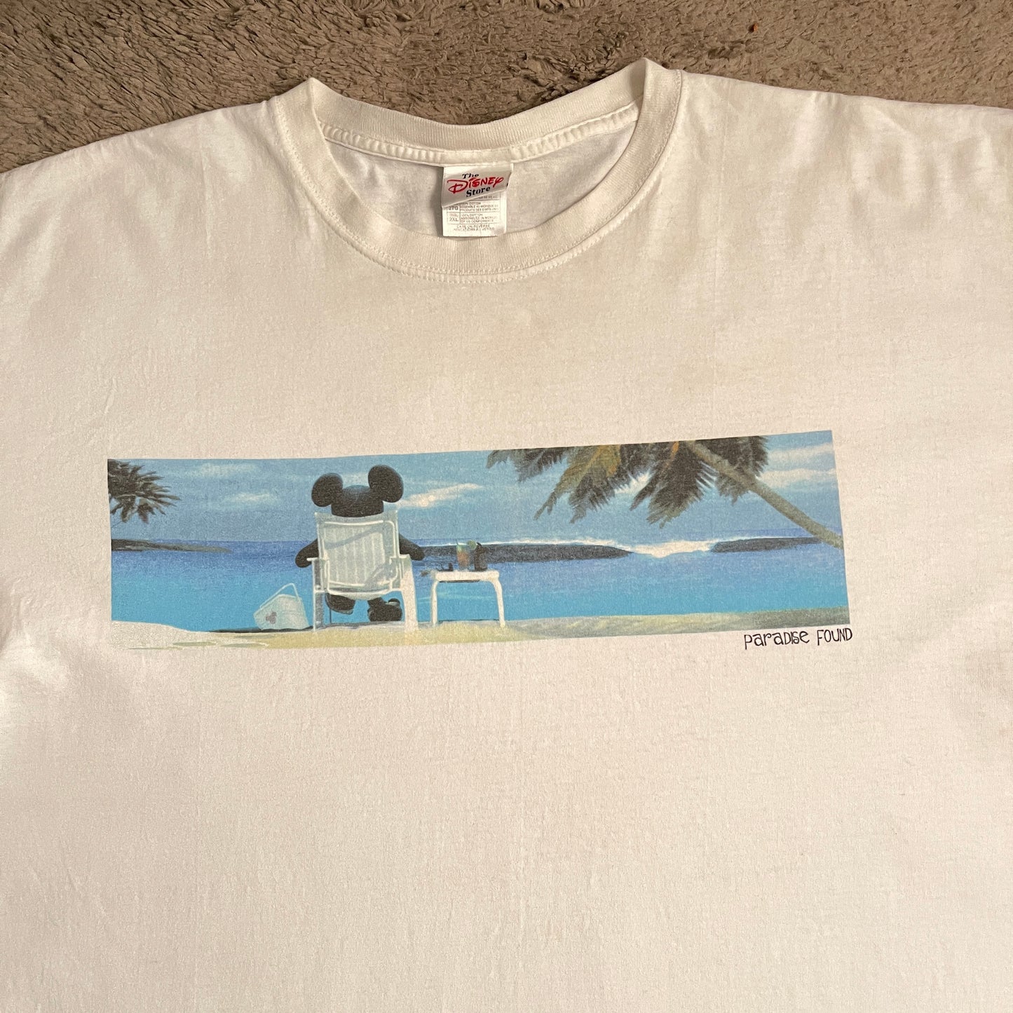 Y2k Disney Mickey Mouse 'Paradise Found' Beach Tee (2XL)