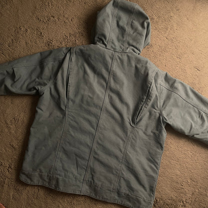 Light Blue Carhartt Denim-Sherpa Hoodie Jacket (XL)
