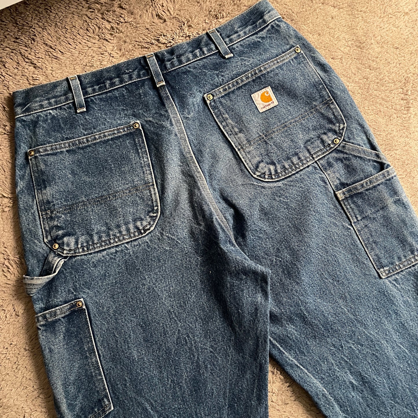 Carhartt Double Front Knee Denim Pants (W33xL45)