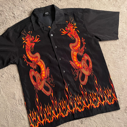 Y2k Grewal Flaming Dragon Shirt (XL)