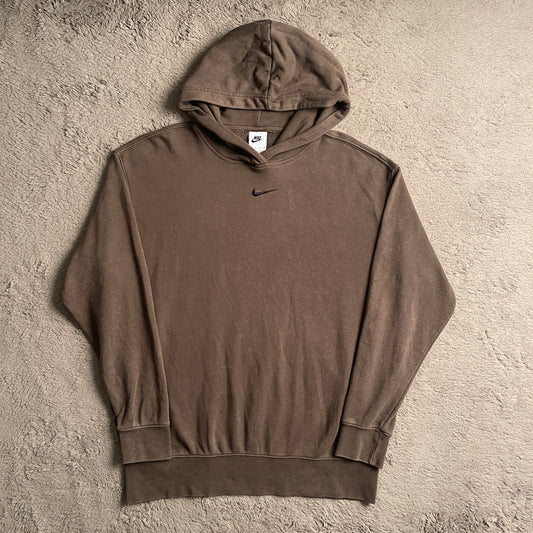 Nike Chocolate Brown Center Swoosh Hoodie (L)