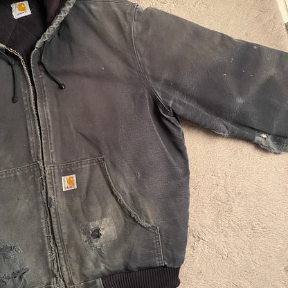 [DISCONTINUED] Vintage Distressed J160 Carhartt Charcoal Washed Jacket (XL)