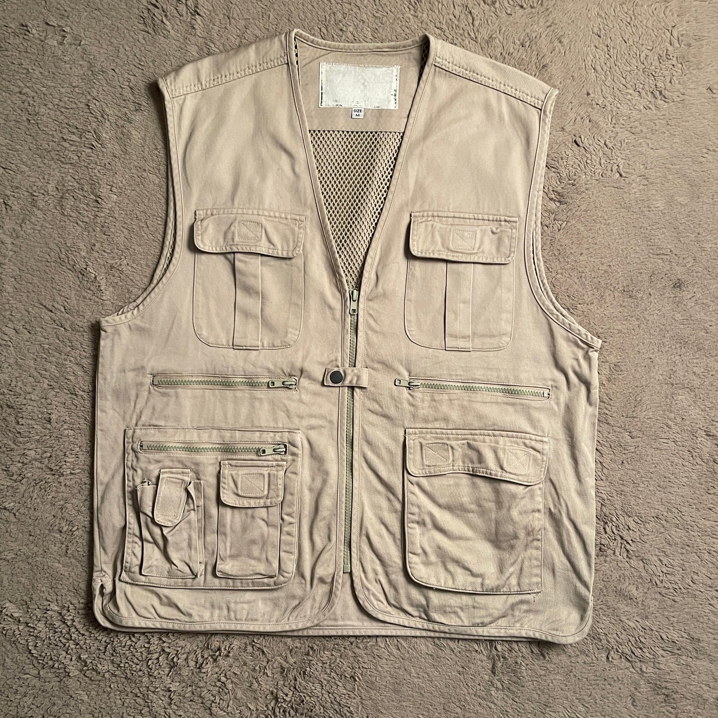 Grant Beige Multi-pocket Vest (XL)