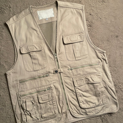 Grant Beige Multi-pocket Vest (XL)