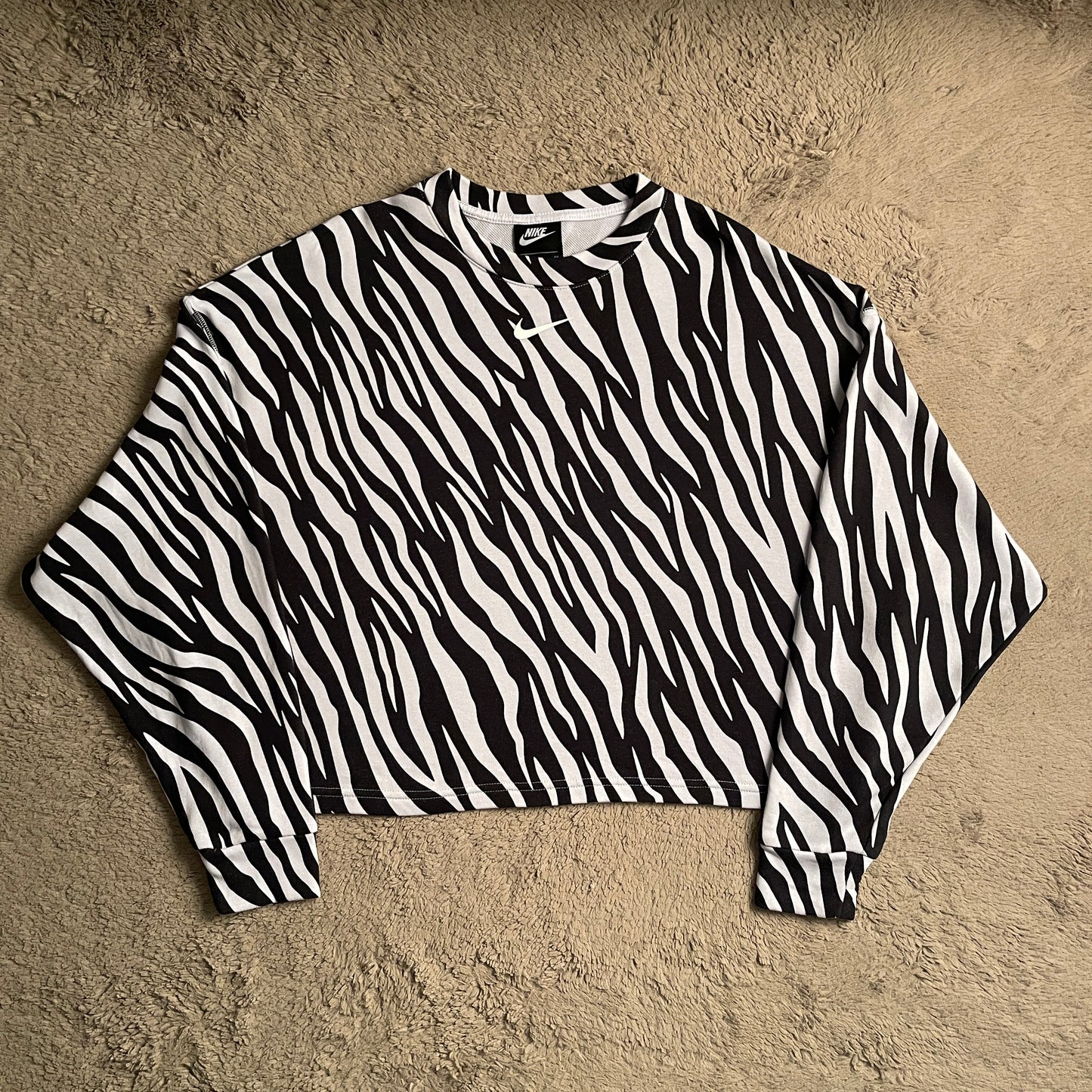 Nike Mid Swoosh Zebra Print Crewneck (S)