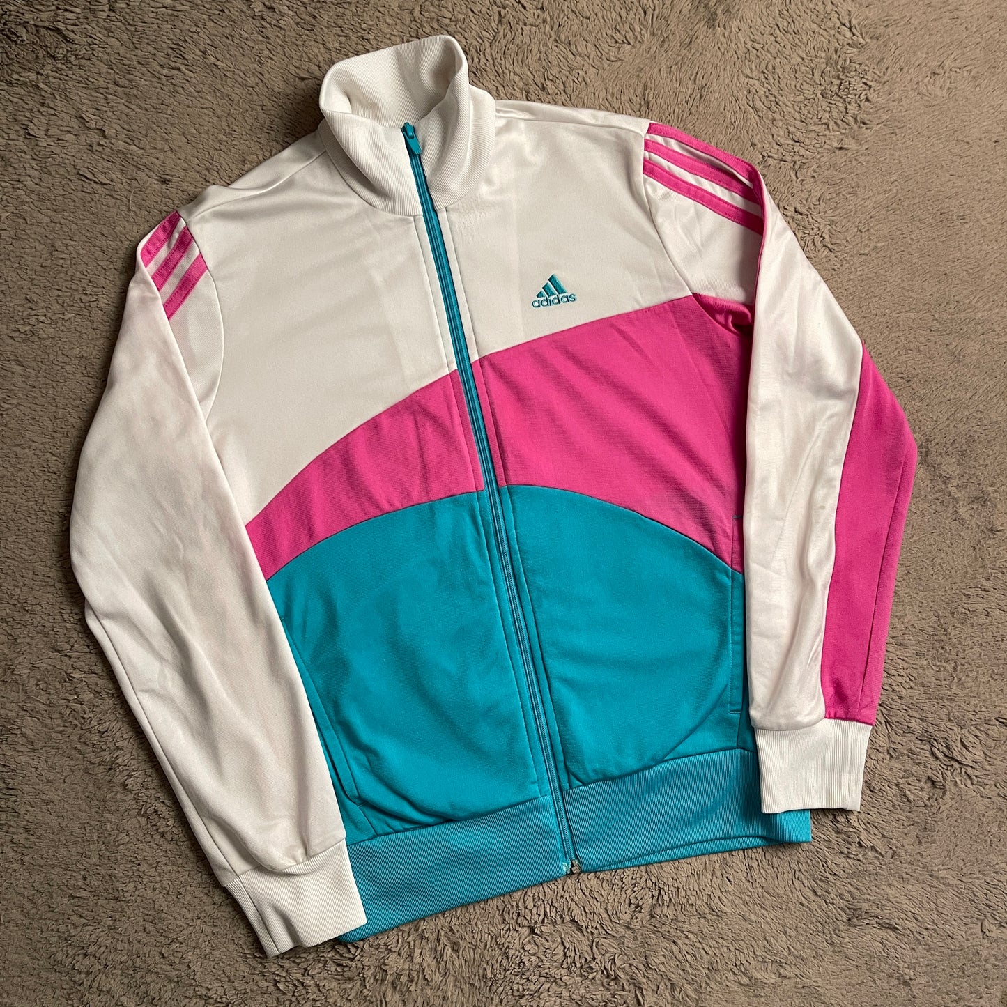 90's Adidas Tricolor Track Jacket (M)