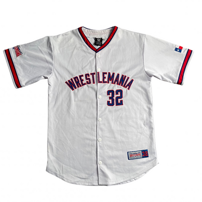 WWE Wrestlemania 32 Dallas Baseball Jersey Shirt (L)