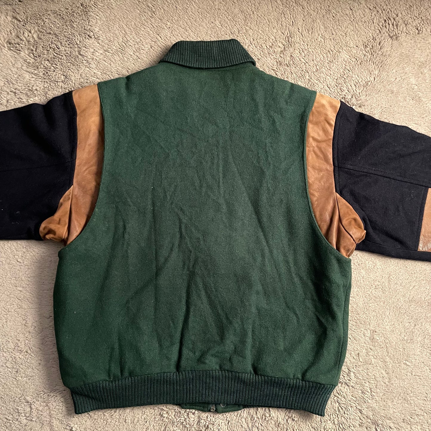 Vintage Lacoste Wool & Suede Bomber Jacket (L)