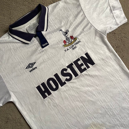 1991 Vintage Tottenham Hotspur Home Football Jersey Shirt (XL)