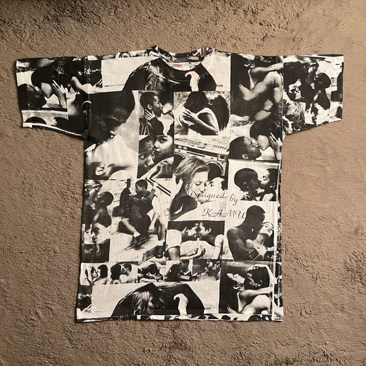 Vintage AOP Black & White Tee (L)