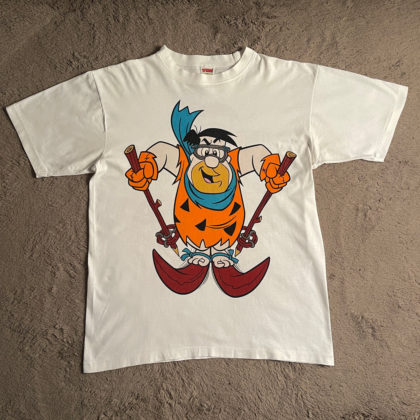 Vintage 1993 Flintstones Fred Ski Tee (L)