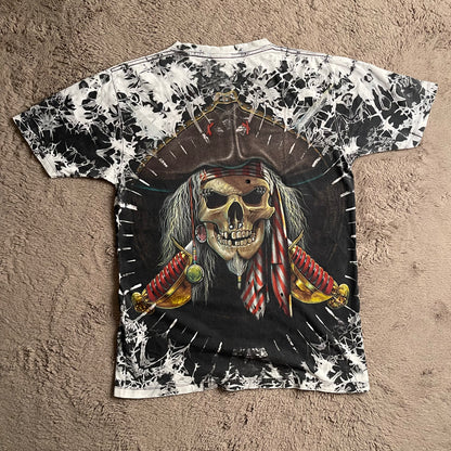 AOP Tie-dye Skull Print Tee (L)