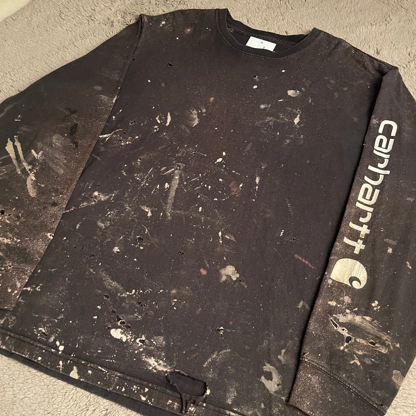 Vintage Carhartt Bleached & Distressed Crewneck (L)