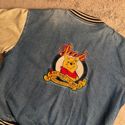 Vintage Winnie the Pooh Varsity Denim Jacket (XL)