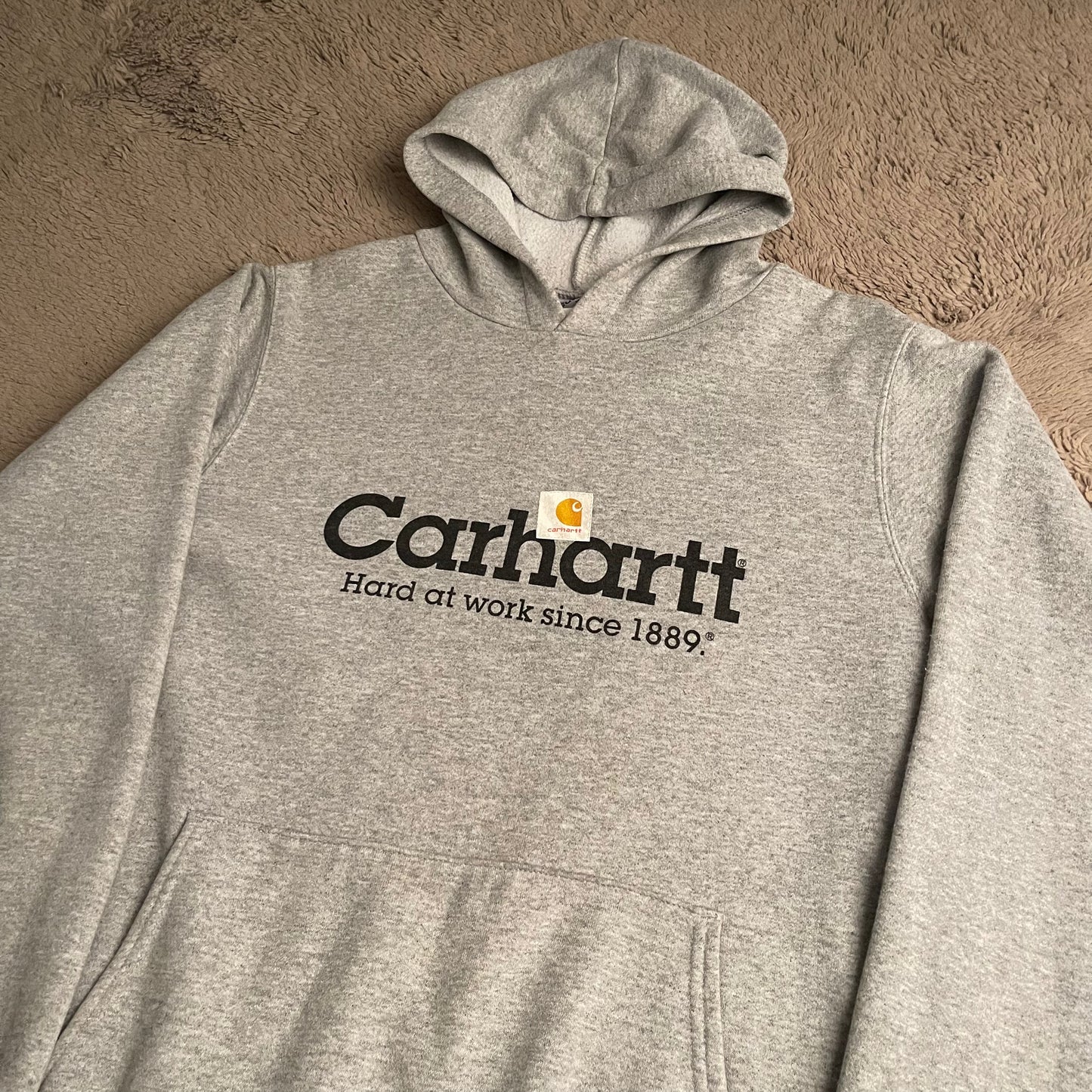 Vintage Carhartt "Hard at Work Since 1889" Hoodie (XL)